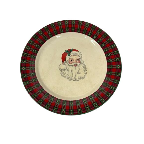 Cracker Barrel Other - Vintage Cracker Barrel Christmas in the‎ Woods Santa 12" Serving Plate